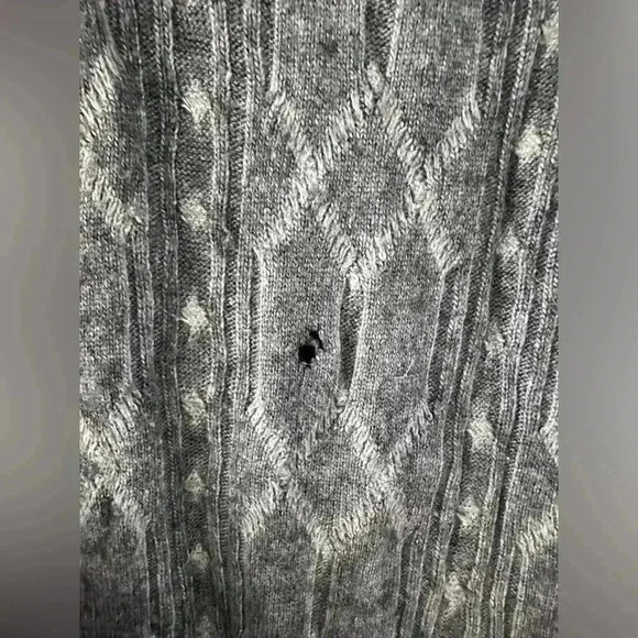 Allsaints womans long sleeve wide collar button up sweater size 10 charcoal grey - Picture 2 of 7